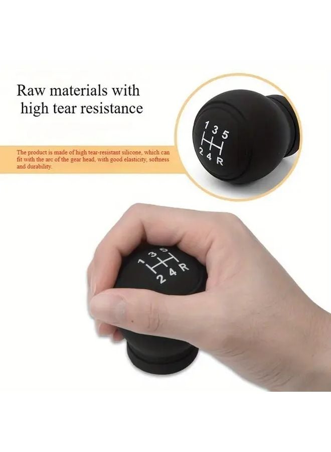 Black Manual 5 Gears R Lower Right Silicone Car Shift Knob Cover Non Slip Dustproof Waterproof - Image 4